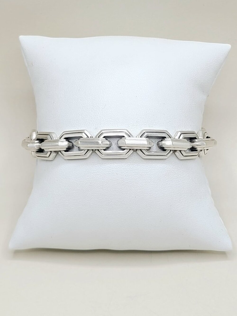 David Yurman Faceted Flat Link Bracelet in Sterling Silver - 11mm - Medium